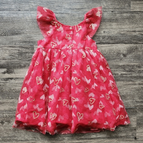 Isaac Mizrahi Golden Heart Patterned Tulle Dress - Picture 3 of 5